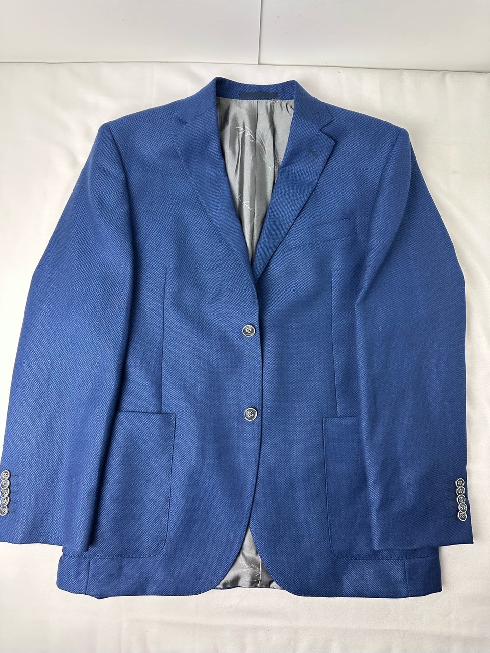 Austin Reed 42R Blue Wool Linen Mens Blazer Sport Coat Suit Jacket